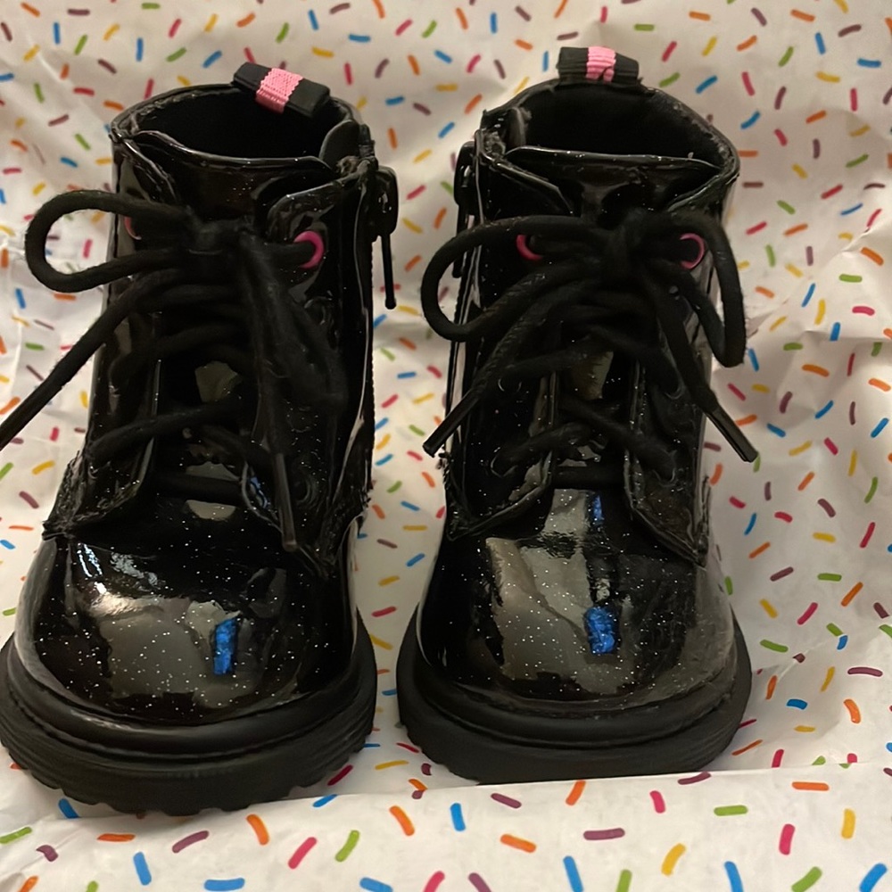 Baby Girl Combat Boots Black